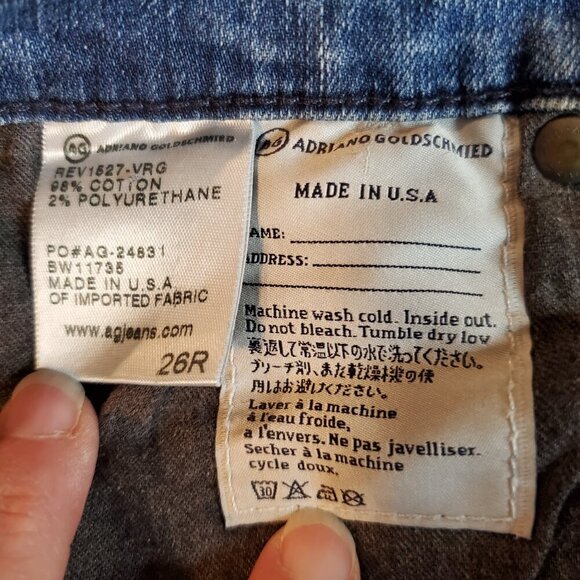 AG ADRIANO GOLDSCHMIED SZ 26R Women's Skinny Ankle Zip Stretch Blue Jeans - Picture 10 of 10